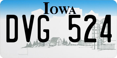 IA license plate DVG524