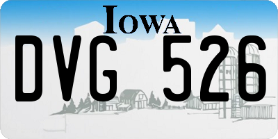 IA license plate DVG526