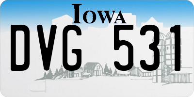 IA license plate DVG531