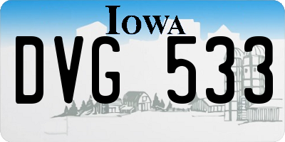 IA license plate DVG533