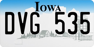 IA license plate DVG535