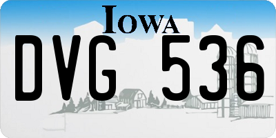 IA license plate DVG536
