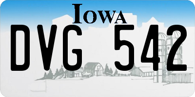 IA license plate DVG542