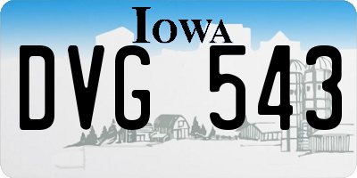 IA license plate DVG543