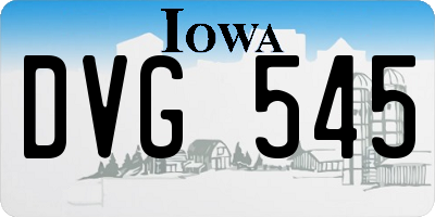 IA license plate DVG545