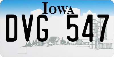 IA license plate DVG547