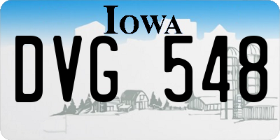 IA license plate DVG548