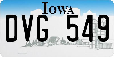 IA license plate DVG549