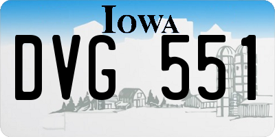 IA license plate DVG551