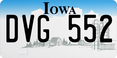IA license plate DVG552