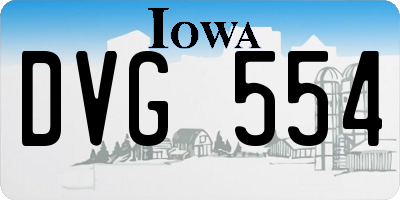 IA license plate DVG554