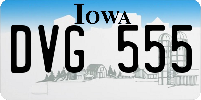 IA license plate DVG555