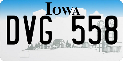 IA license plate DVG558