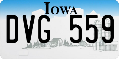 IA license plate DVG559