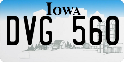 IA license plate DVG560