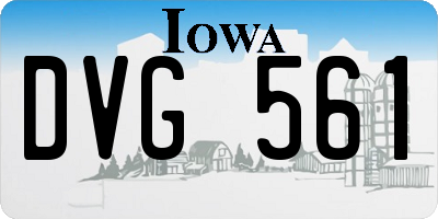IA license plate DVG561