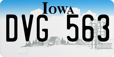 IA license plate DVG563