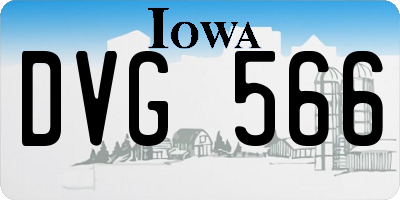 IA license plate DVG566