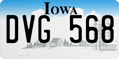 IA license plate DVG568