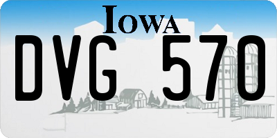 IA license plate DVG570