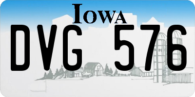 IA license plate DVG576