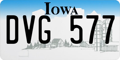 IA license plate DVG577