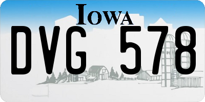 IA license plate DVG578