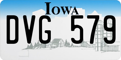 IA license plate DVG579
