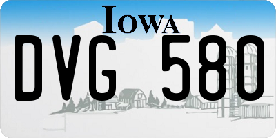 IA license plate DVG580
