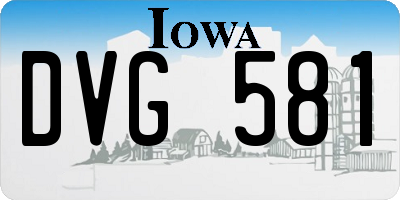 IA license plate DVG581