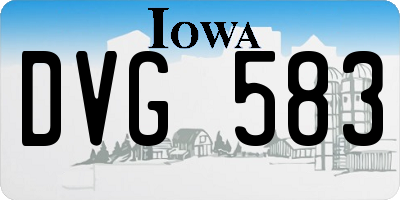 IA license plate DVG583