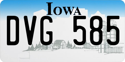 IA license plate DVG585