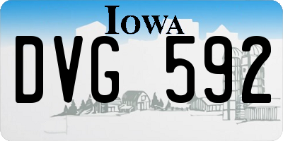 IA license plate DVG592