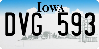 IA license plate DVG593