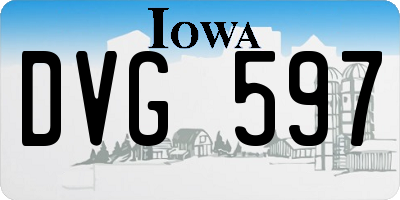 IA license plate DVG597