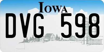 IA license plate DVG598
