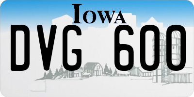 IA license plate DVG600