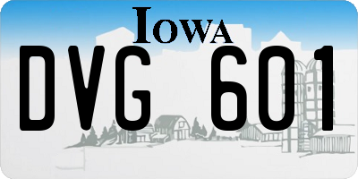 IA license plate DVG601