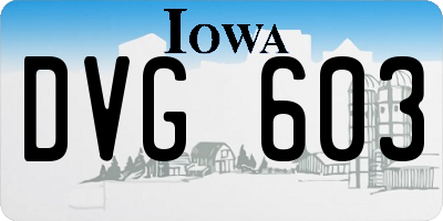 IA license plate DVG603