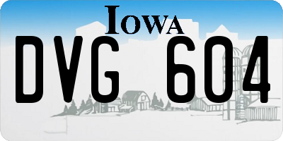 IA license plate DVG604