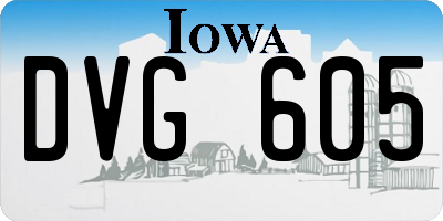 IA license plate DVG605
