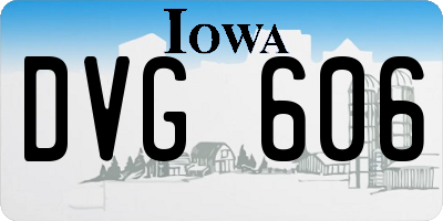 IA license plate DVG606