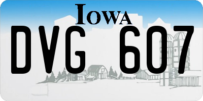 IA license plate DVG607