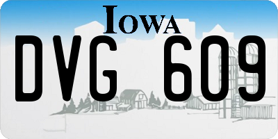 IA license plate DVG609