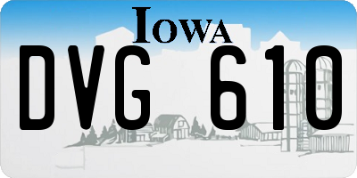 IA license plate DVG610