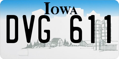 IA license plate DVG611