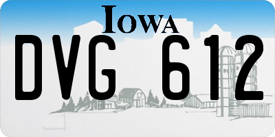 IA license plate DVG612