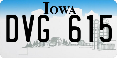 IA license plate DVG615