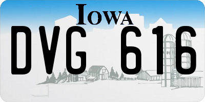 IA license plate DVG616