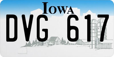 IA license plate DVG617